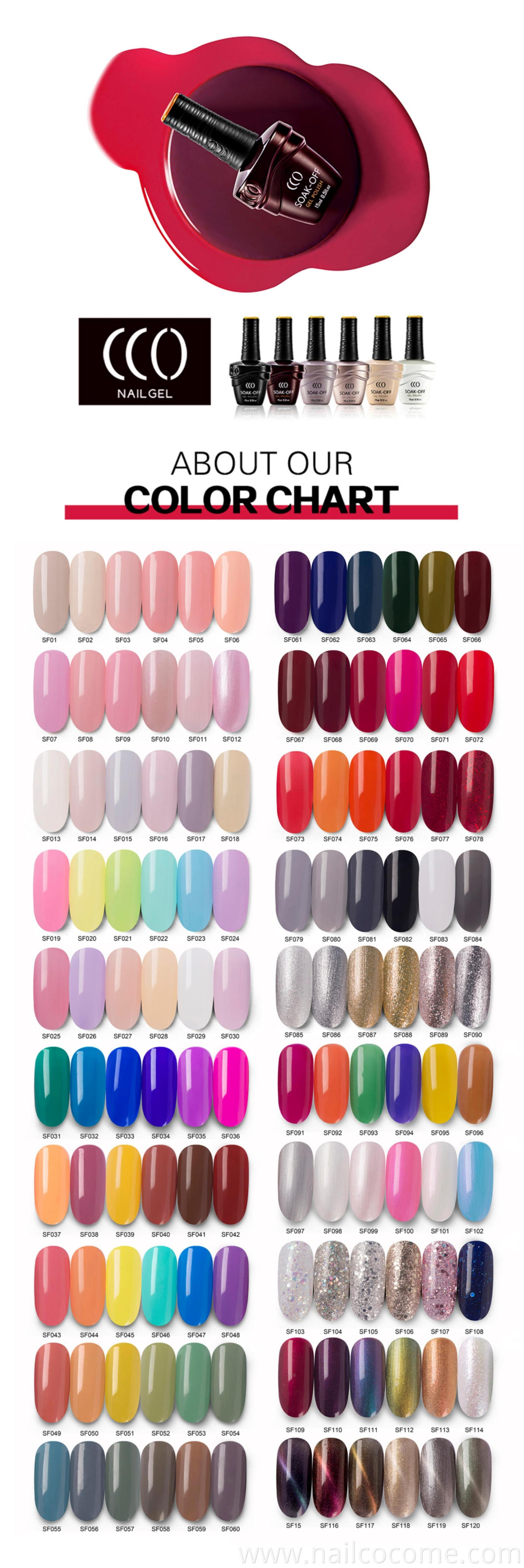 CCO New Design Gel Polish Free Sample Factory Supplies Wholesaler Gel Uv Nail